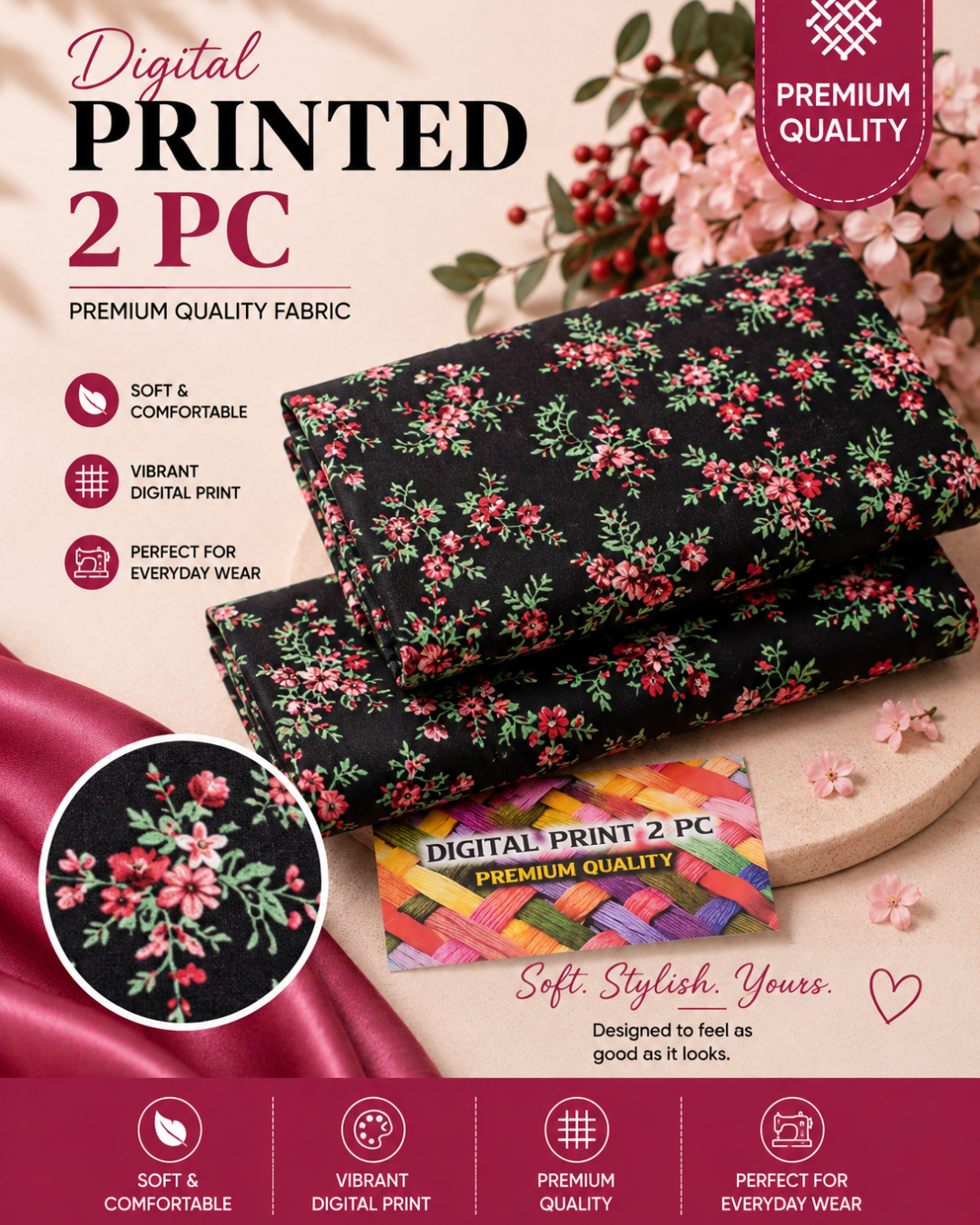 All Over Digital Printed Summer Cotton 2-Piece