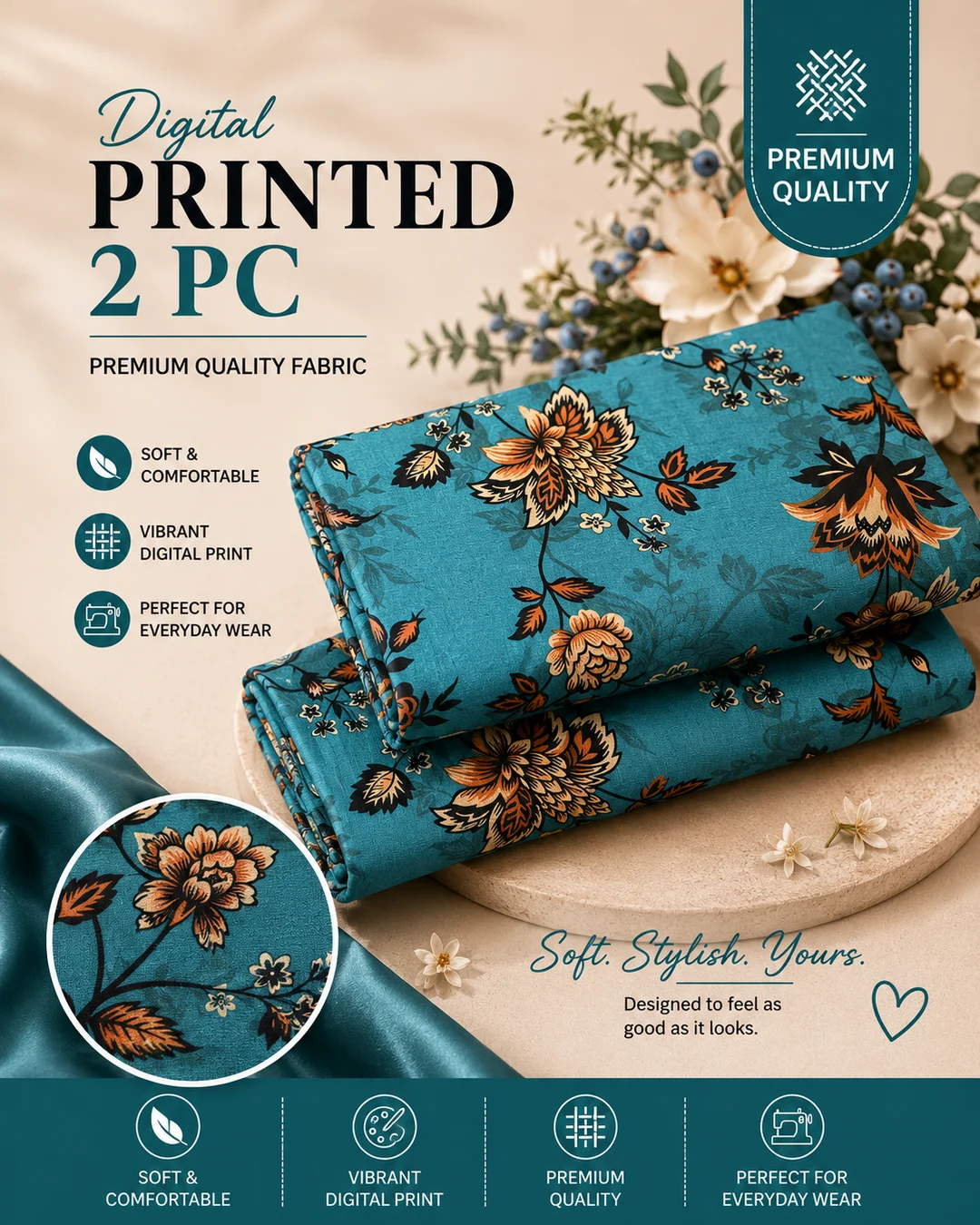 All Over Digital Printed Summer Cotton 2-Piece