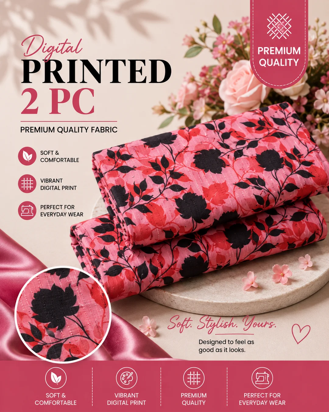 All Over Digital Printed Summer Cotton 2-Piece