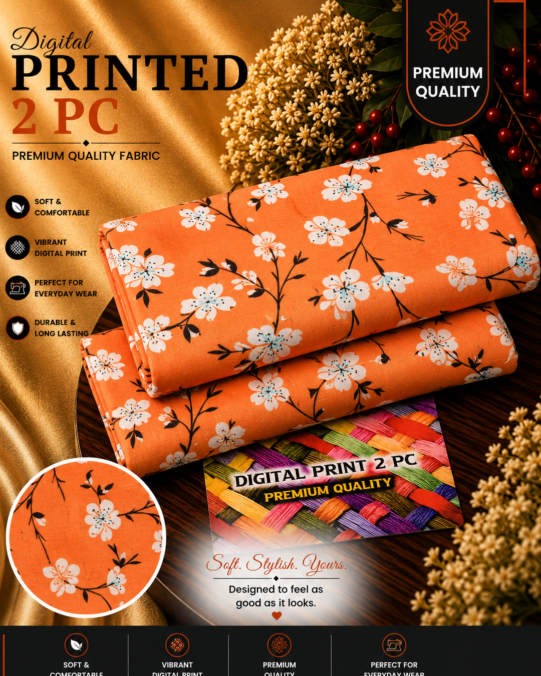 All Over Digital Printed Summer Cotton 2-Piece\